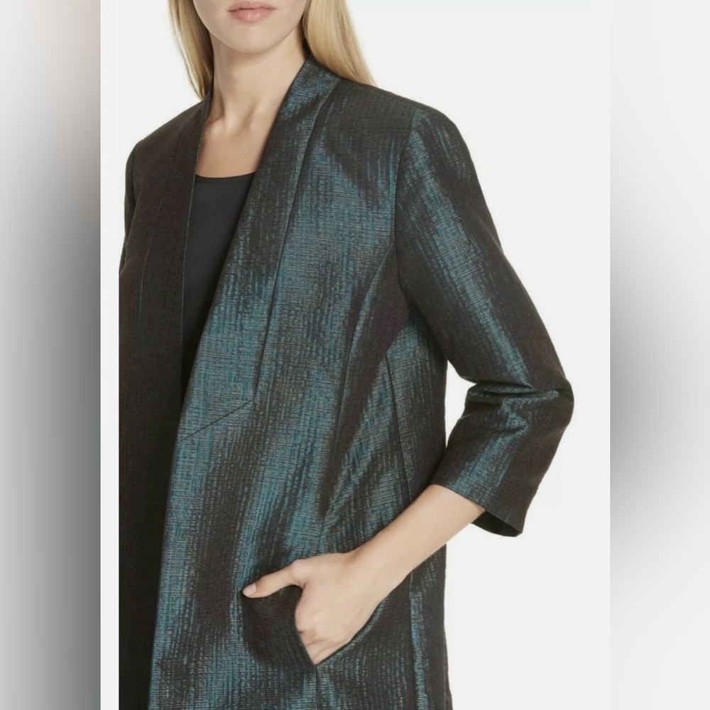 Eileen Fisher Women’s Pine Green - Jacquard Jacket Size XL, Was $458